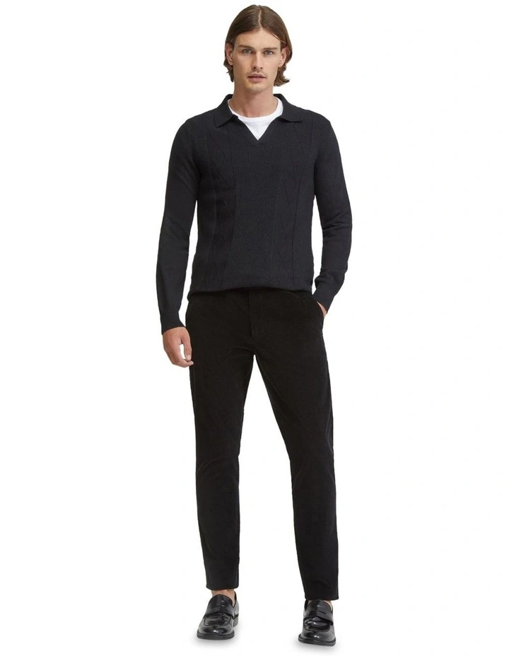 Rufus Polo Collar Knit in Black