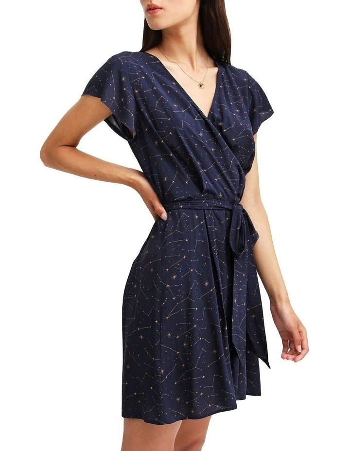 I'm The Star Wrap Dress in Navy