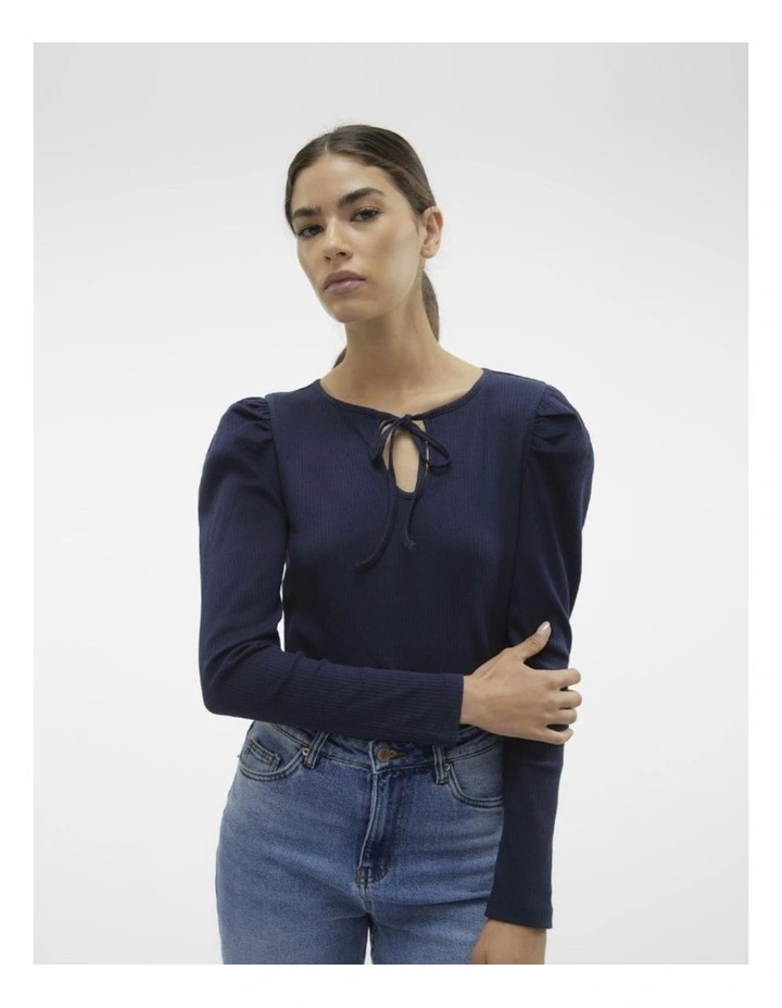 Garbie Tie Top in Navy Blazer