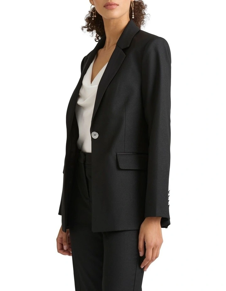 Cartia Longerline Blazer in Black Sparkle