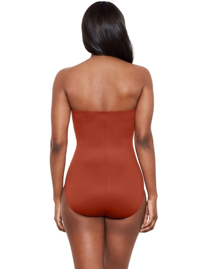 Rock Solid Madrid Strapless Shaping Swimsuit in Spice