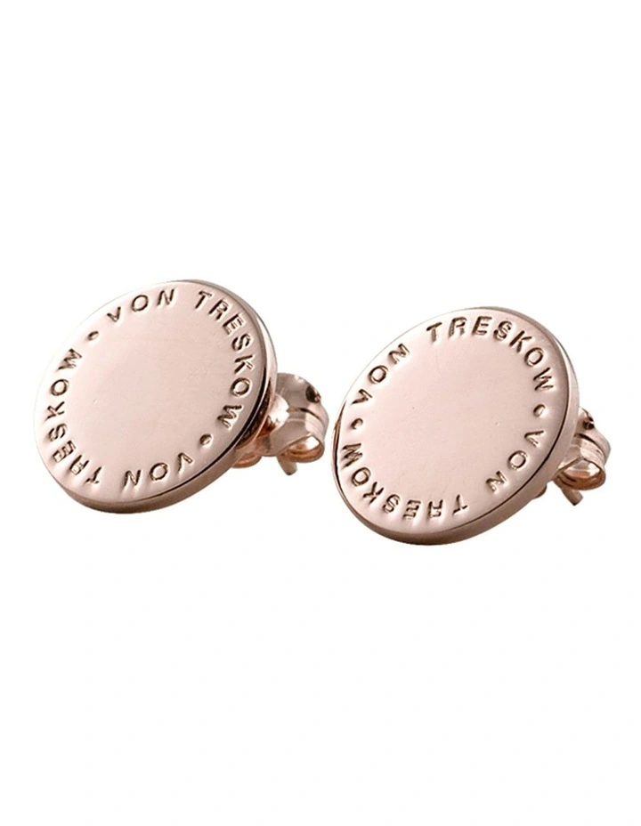 VT Plate Rose Gold Stud Earrings