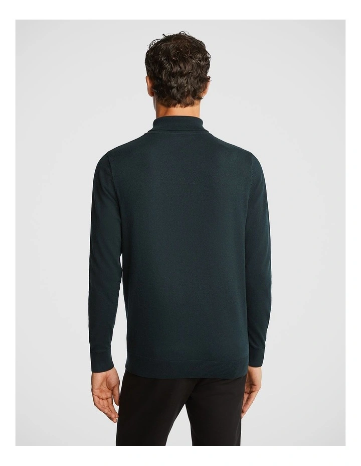 Gillespie Turtle Neck Knit Jumper in Forest