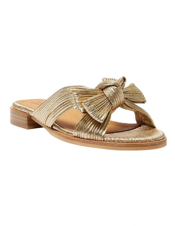 Rhapsody Sandals in Gold Pleat