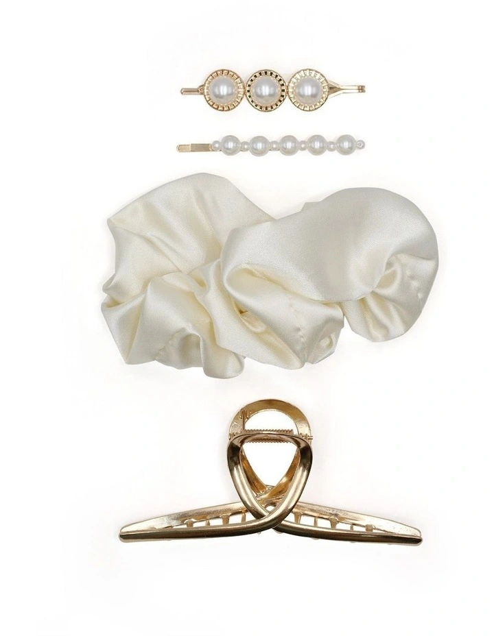 Elaine Hair Clip Set in Cream
