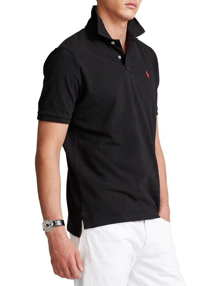 Classic Fit Mesh Polo Shirt Black