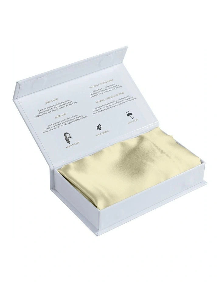 Mulberry Soft Silk Hypoallergenic Pillowcase Twin Pack 51x76cm in Champagne