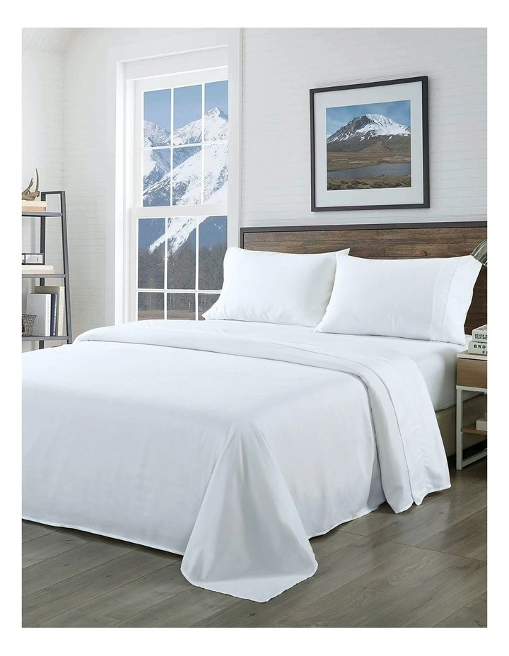 1000TC Bamboo Blended Sheet Set in White