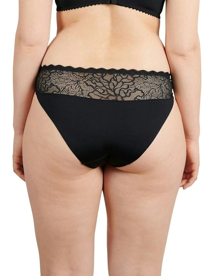 Oceane Sustainable Microfibre and Lace Brief in Black