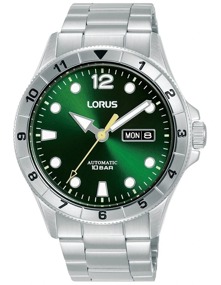 Automatic Stainless Steel Case Watch in Silver