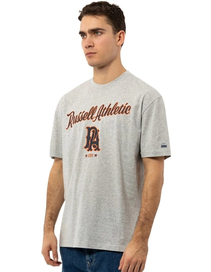 Strike Out Tee in Grey Marle