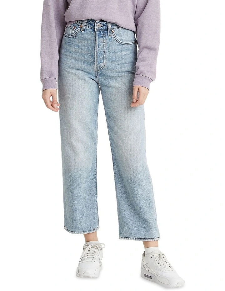 Ribcage Ankle Middle Road Straight Leg Jean in Denim