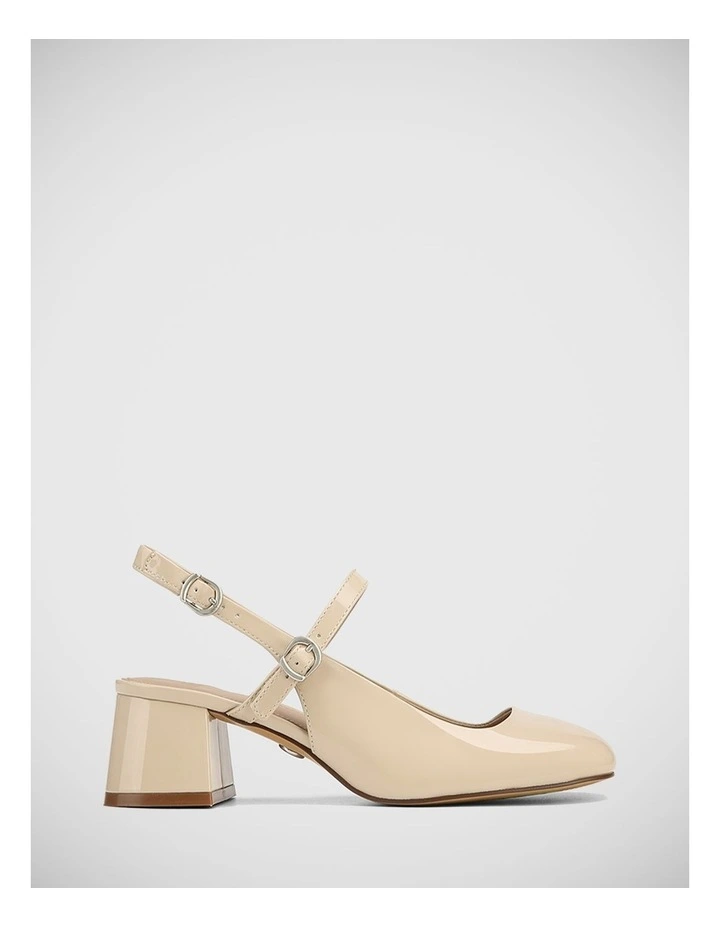 Ilyssa Patent Leather Heel in Pale Porcelain