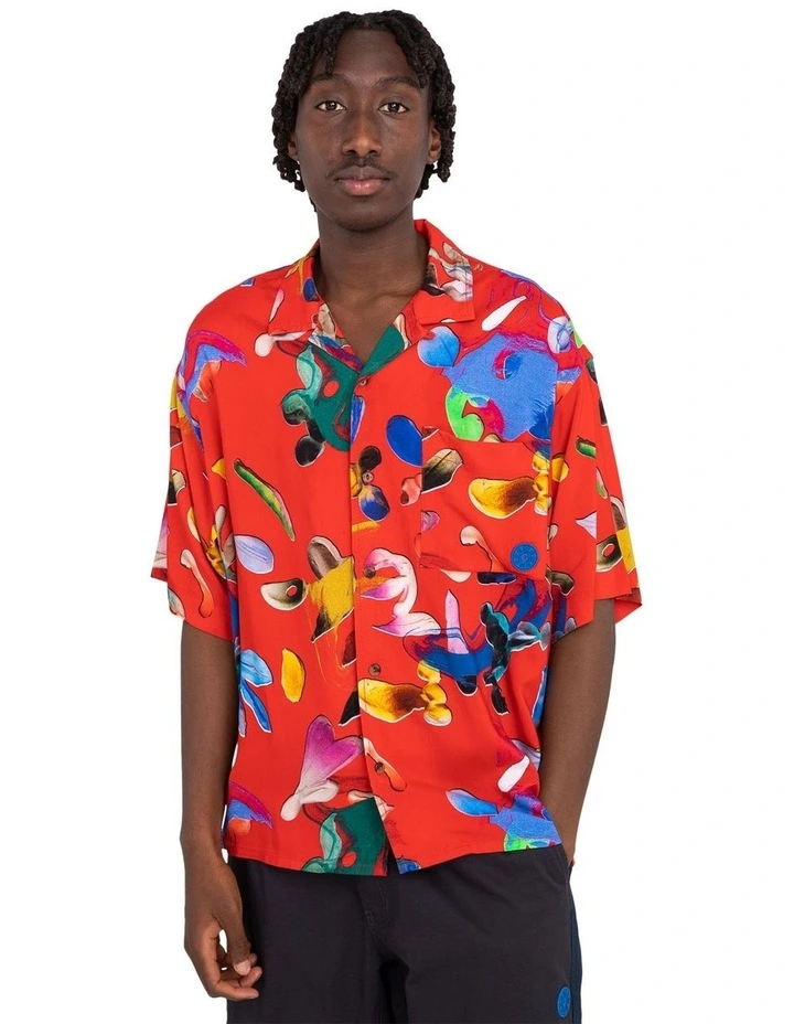Resort Blochold Short Sleeve Shirt in Red