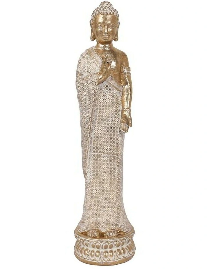 Decorative Statue Standing Blessing Buddha 49cm in Gold