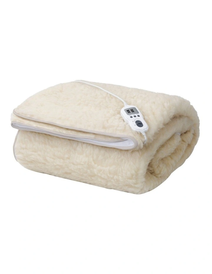 Australian Wool Multizone Electric Blanket in White