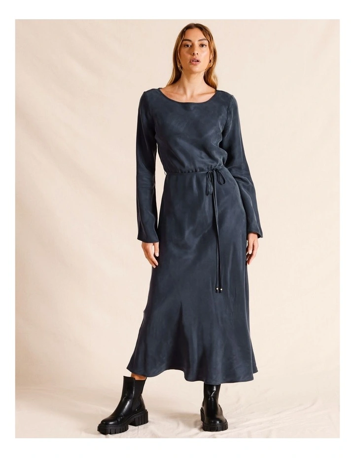 Cupro Maxi Dress in Navy