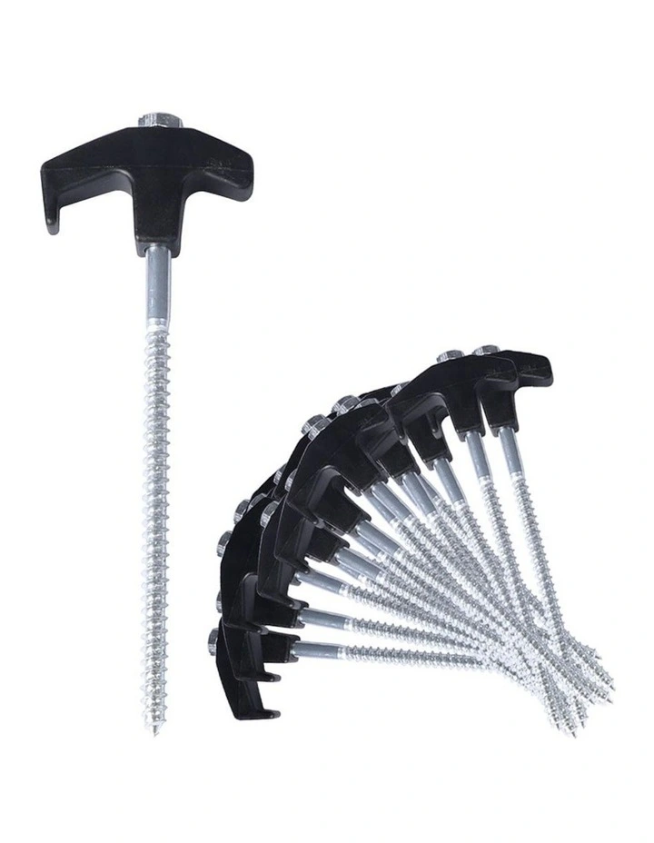 Heavy Duty Screw Steel Tent Pegs x20 in Blue