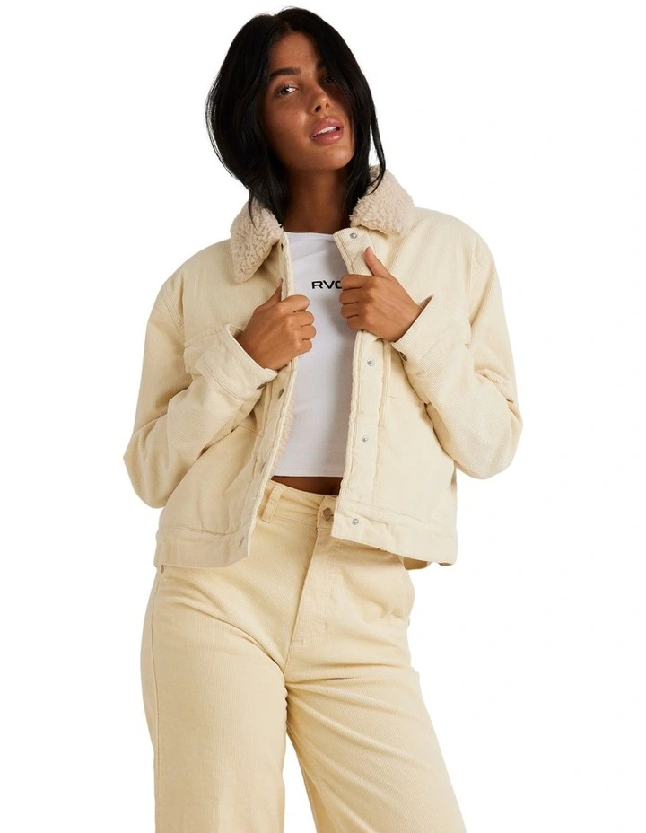 Roy Sherpa Cord Jacket in Beige