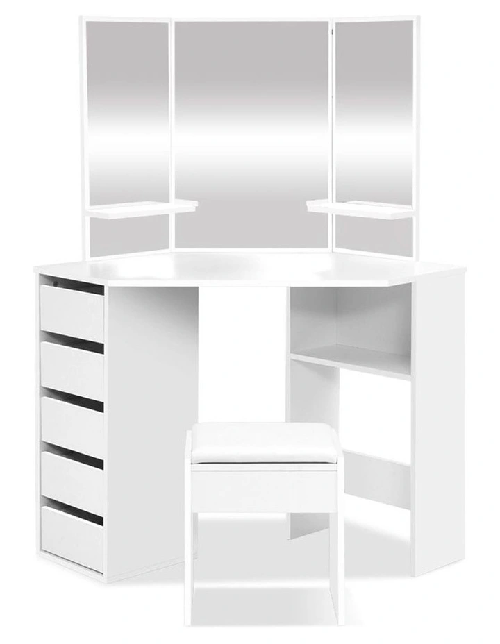 Corner Dressing Table With Mirror Stool White Mirrors Makeup Tables Chair
