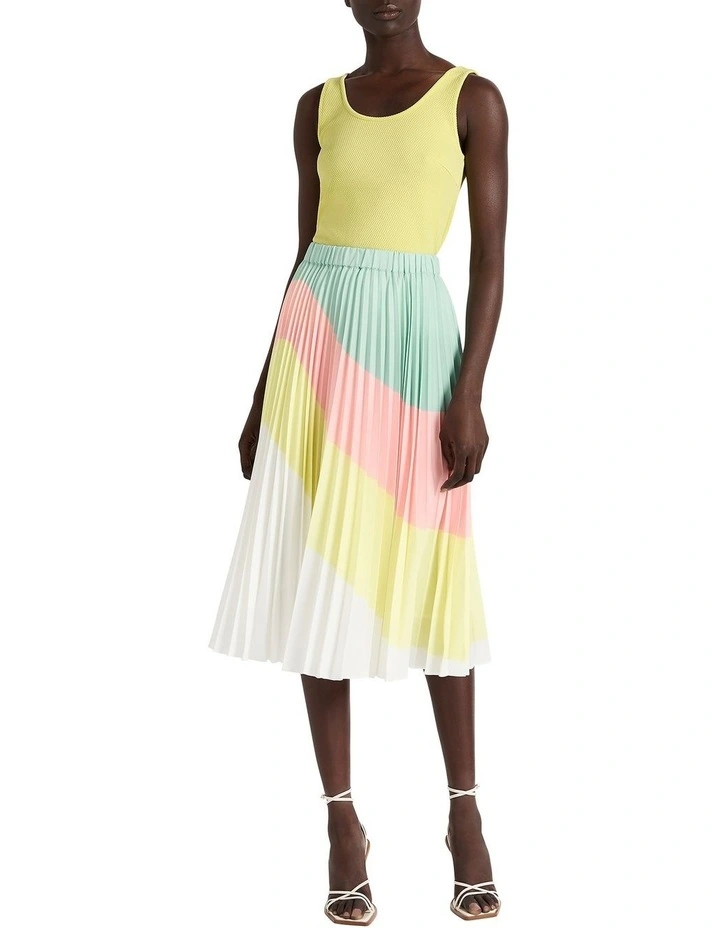 Musk Be Love Pleat Skirt in Seafoam Multi
