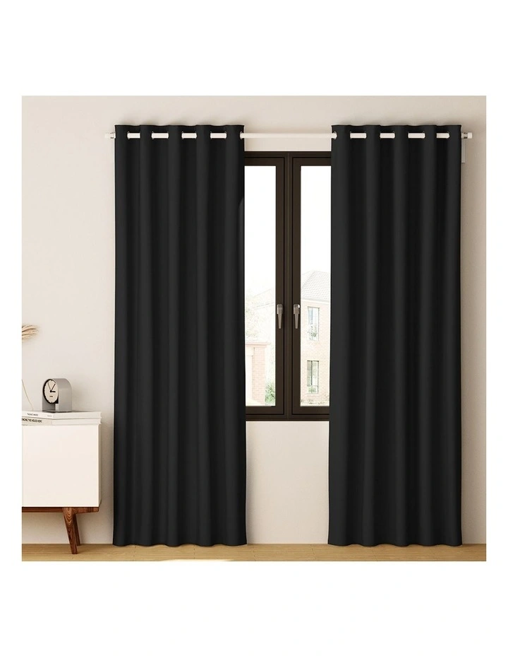 2X Blockout Curtain Eyelet in Black