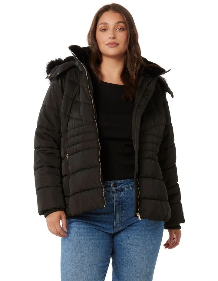 Mimi Short Puffer Jacket in Black