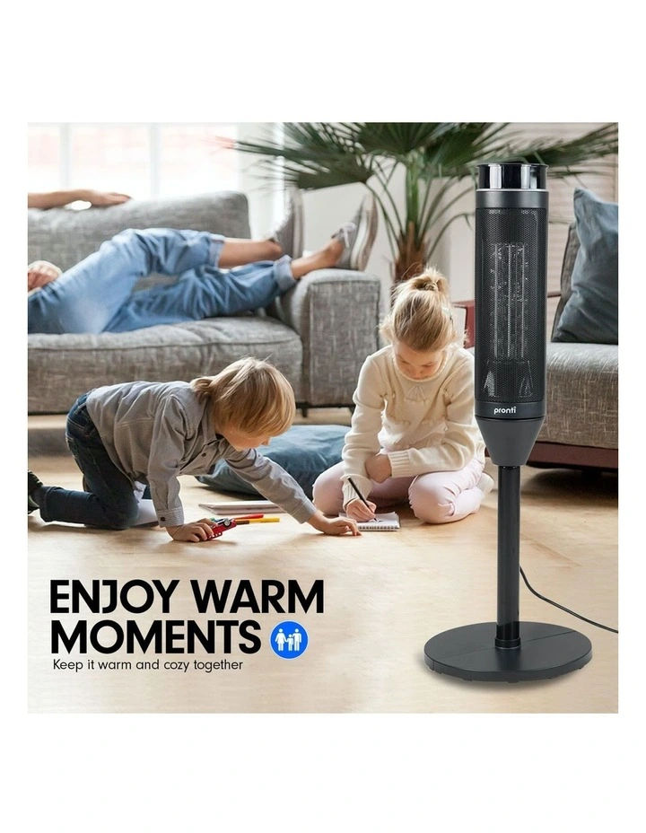 2000w Electric Heater Remote Fan Tower Portable Oscillating Ceramic Black