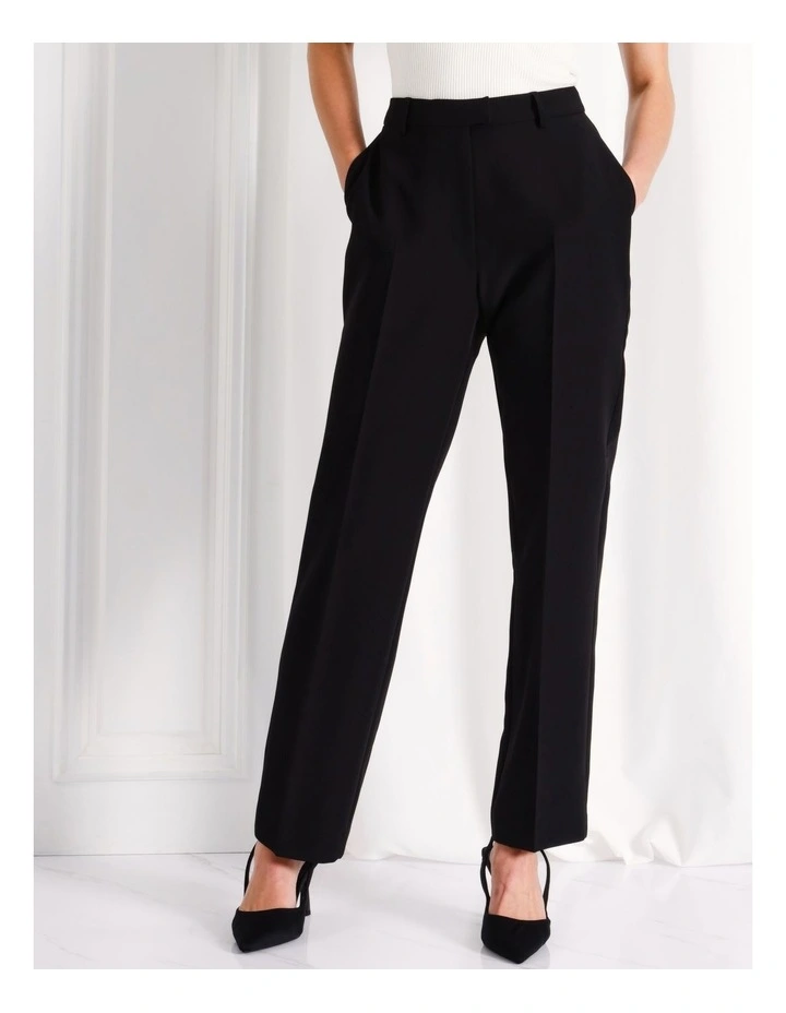 Recycled Blend Straight Leg Suit Pant in Black