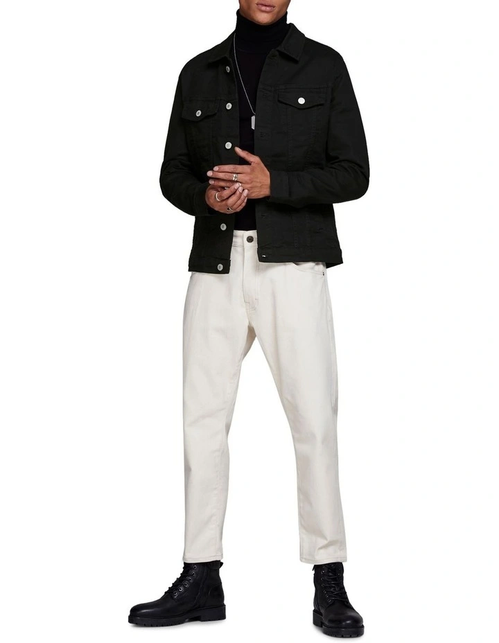 Alvin Denim Biker Jacket in Black