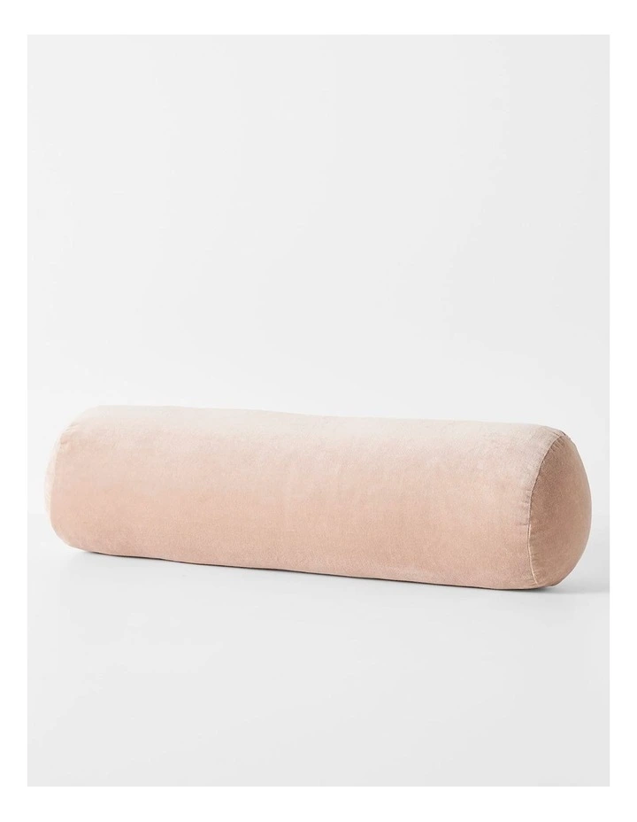 Luxury Velvet Bolster Cushion in Rosewater