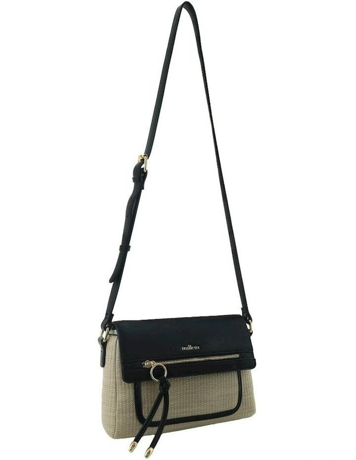 Fashion Flap-Over Crossbody Bag in Beige