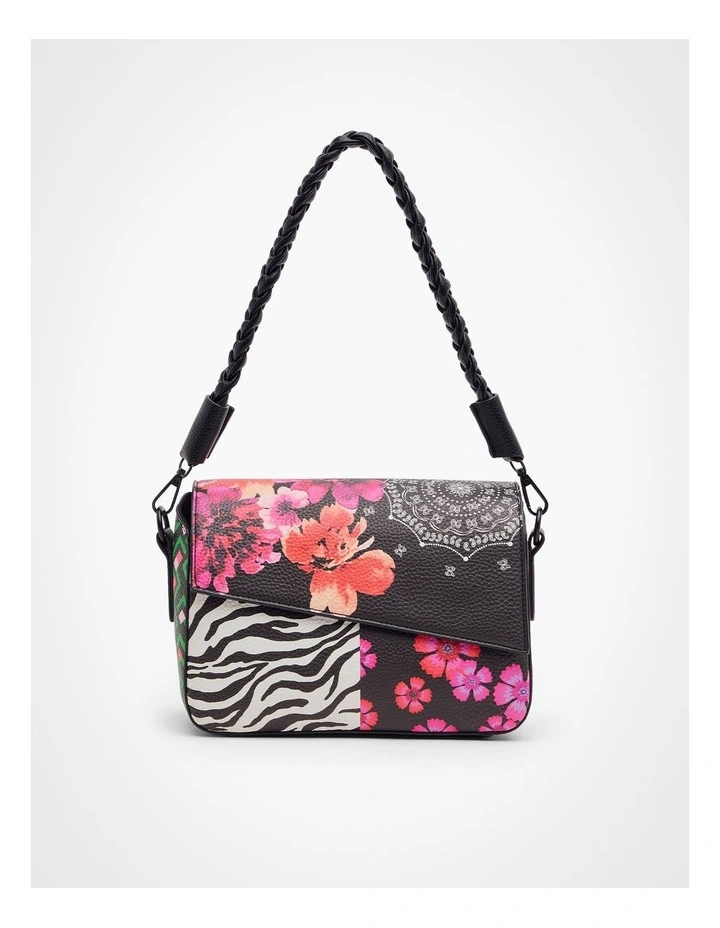 Spliced Pattern Shoulder Bag in Multi