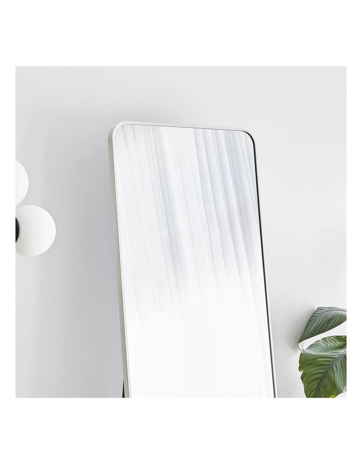Standing Full Length Rectangle Mirror in White