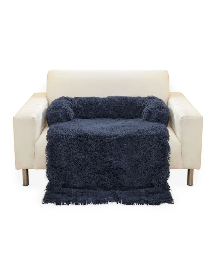 Pet Sofa Cover Soft with Bolster Machine Washable XL Size in Dark Blue