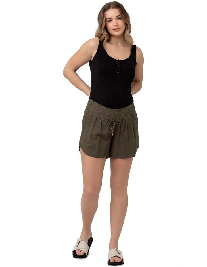 Izzy Button Down Rib Tank in Black