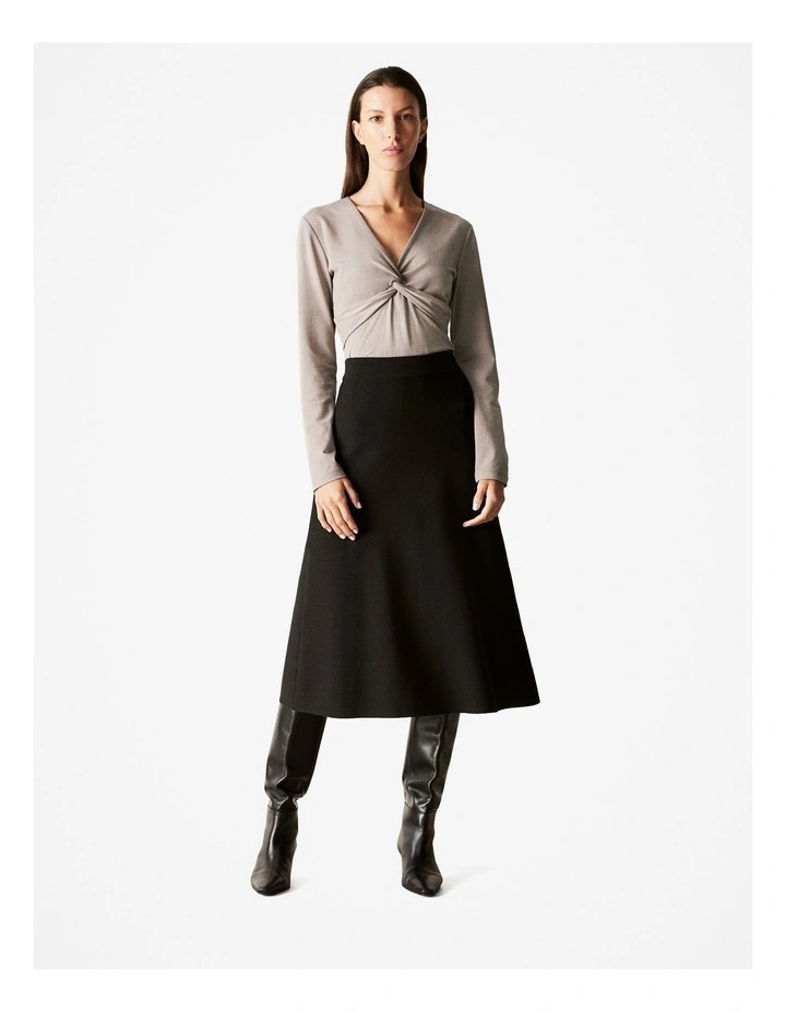 Cotton Modal Twist Front Top in Cinder