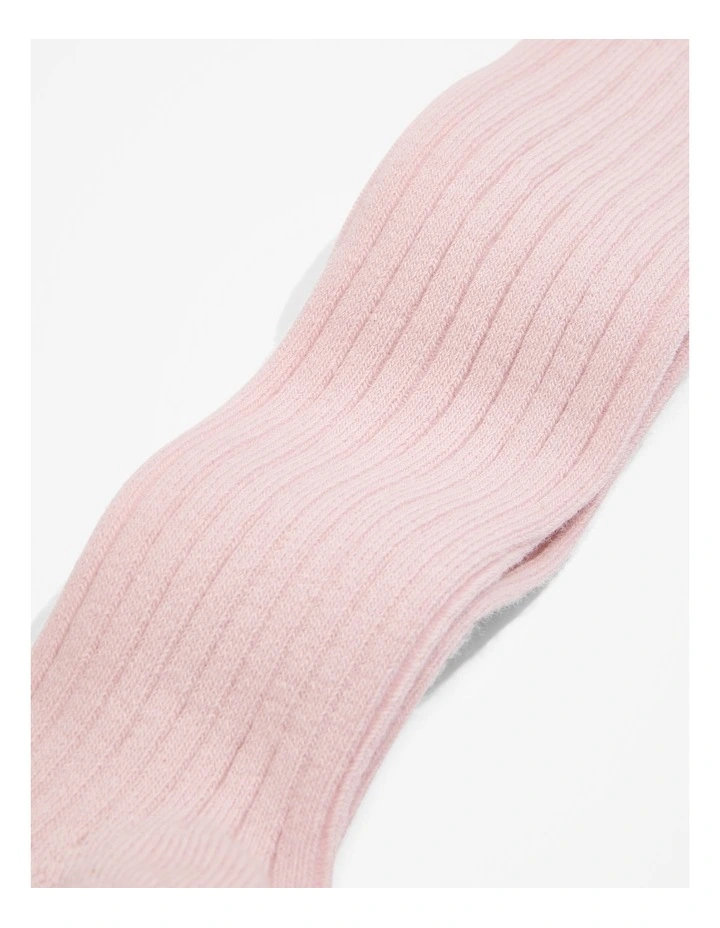Organically Grown Cotton Blend Rib Tight in Mineral Pink