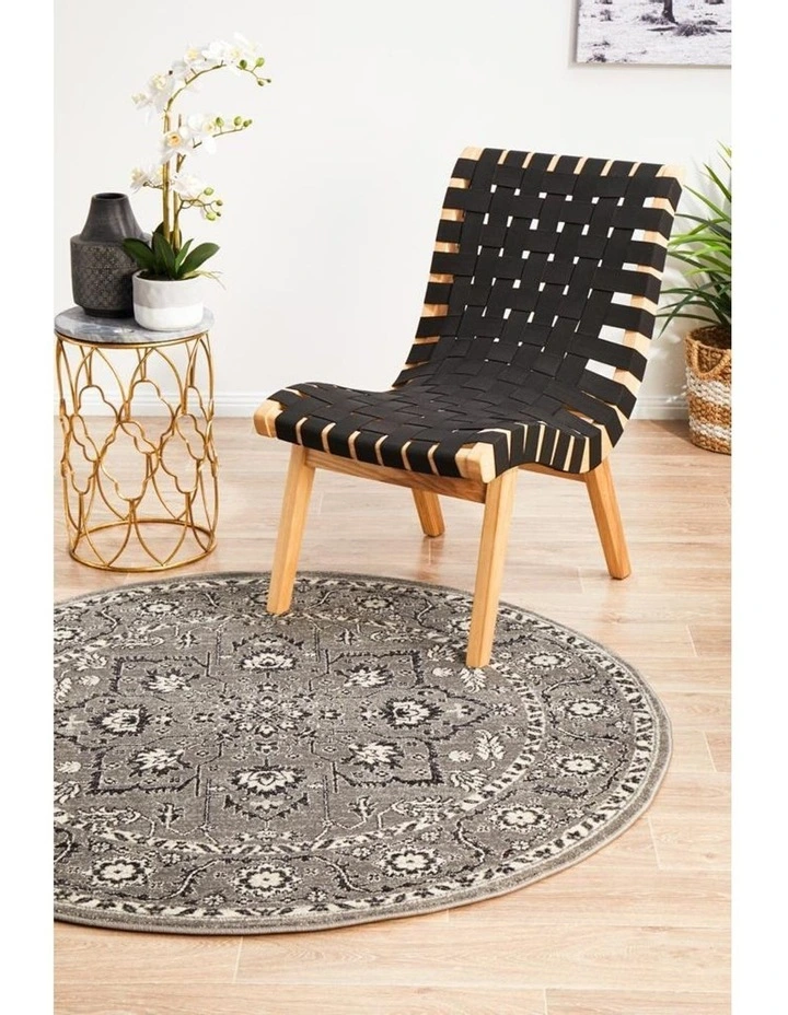 Evoke Stone Grey Transitional Round Rug