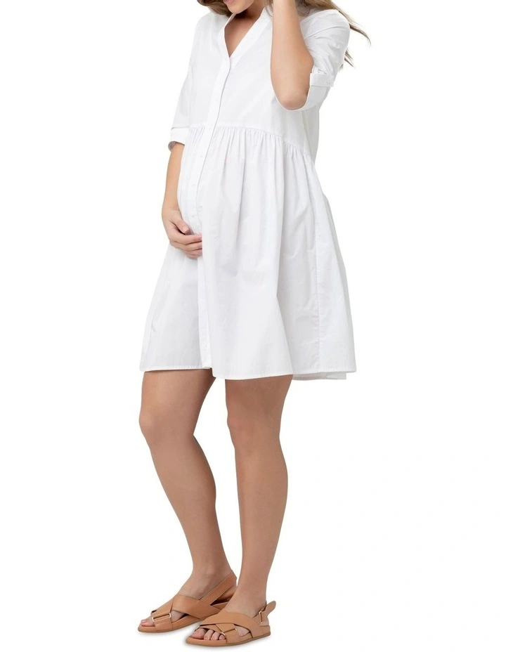 Paige Poplin Dress in White