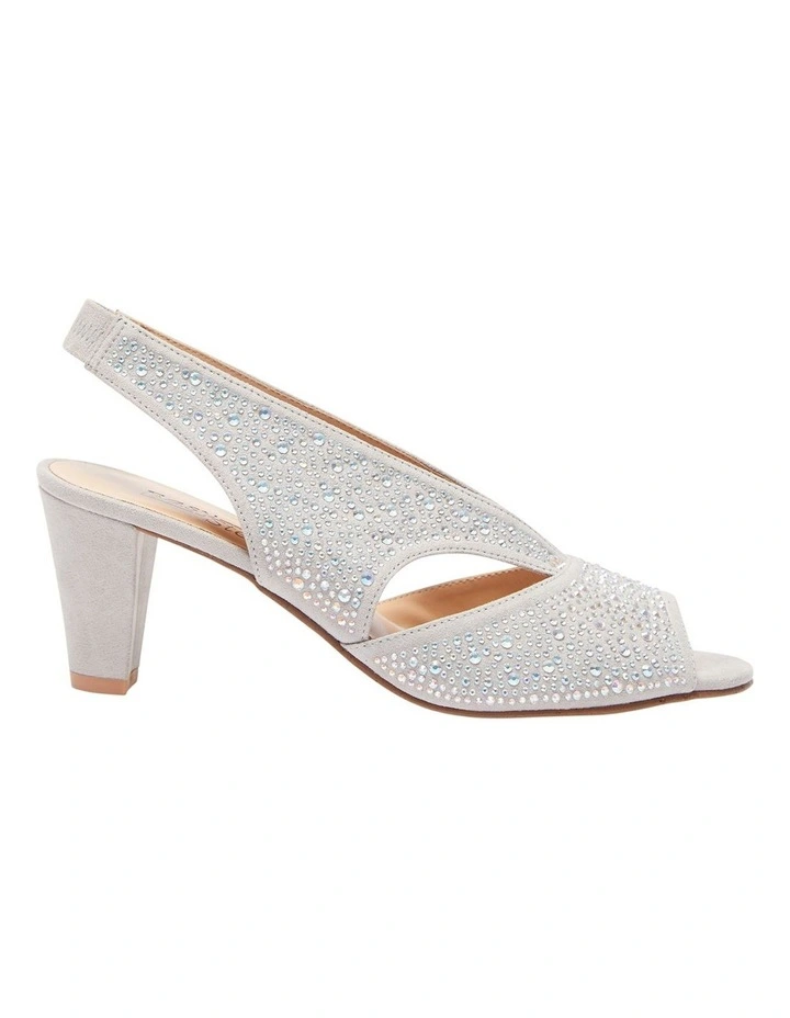 Angie Silver Fabric Sandals