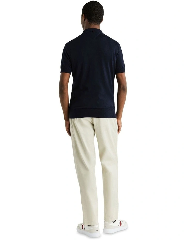 Cotton Lyocell Polo in Blue