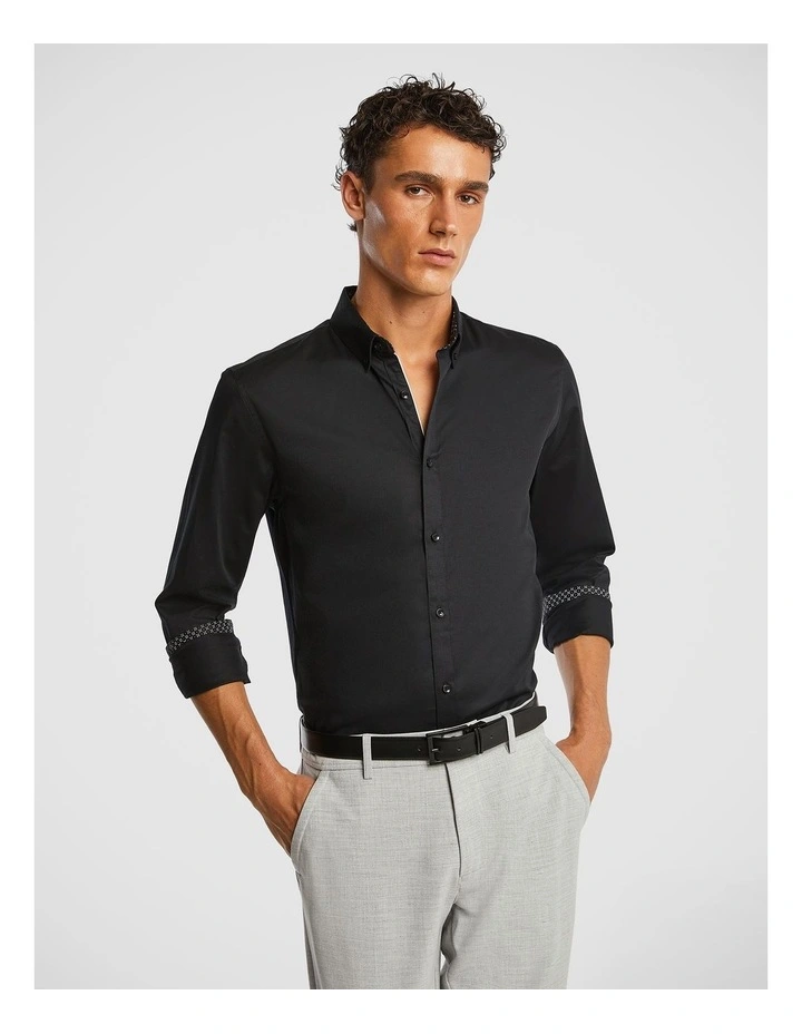 Driver Slim Shirt in Black