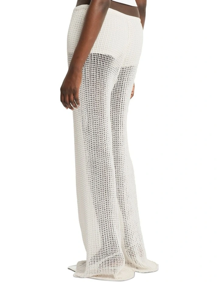 Gridwork Knit Pant in Ivory