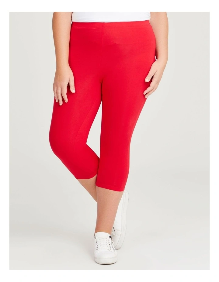 Australian Cotton Crop Legging in Lava Red