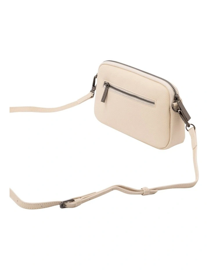 Rebecca Leather Quilted Crossbody Bag in Cream