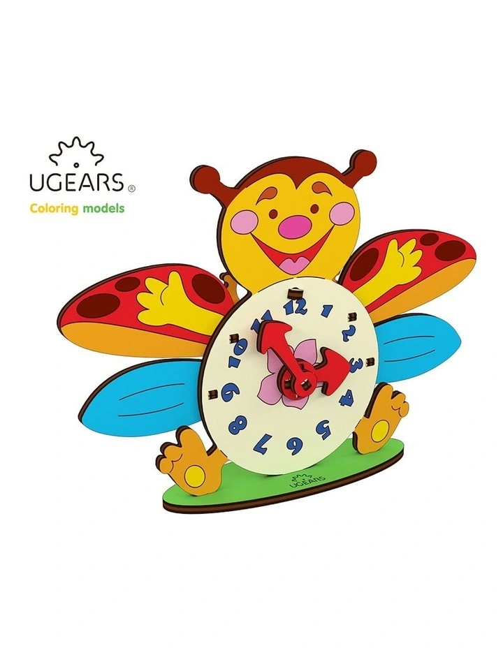 3D Colouring Clock 23 Piece Wooden Puzzle Kit (5+ Years)