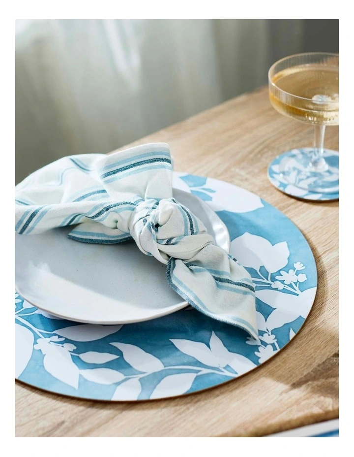 Capri Round Coaster Set of 4 in Blue