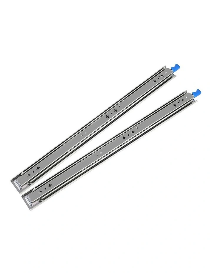 711MM Full Extension Soft Close Ball Bearing Pair Drawer Slides in Silver