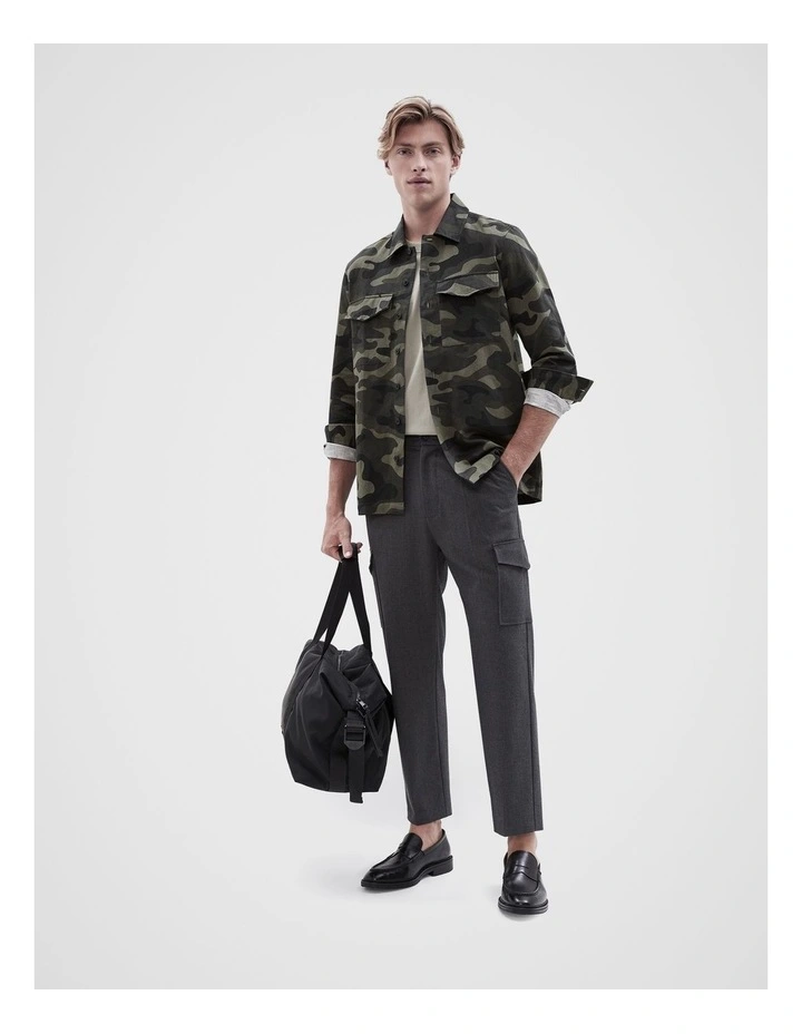 Melange Utility Pant in Charcoal Grey Marle